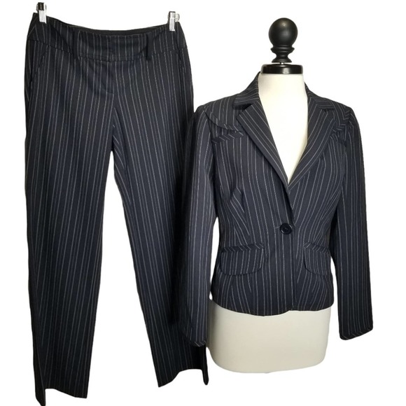 Trina Turk Jackets & Blazers - Trina Turk Navy Blue Pinstripe Business Suit Set